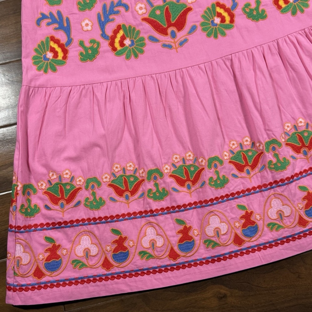 J.Marie Women's Size Small‎ Pink Embroidered Sleeveless Landon Midi Dress - Picture 3 of 14